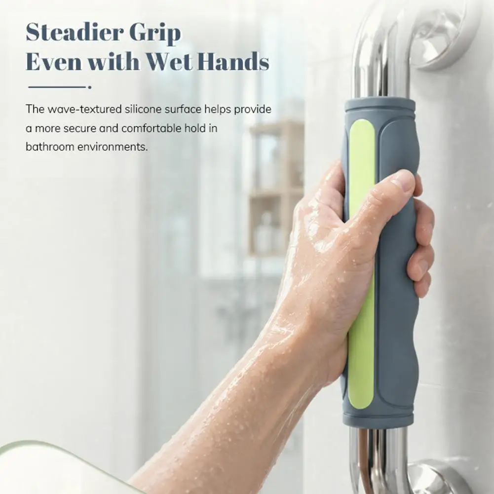Silicone Handrail Cover Glow-in-the-dark Elderly Grab Bar Sleeve Anti-slip Handle Wrap Cover for Home Bathroom Stairway