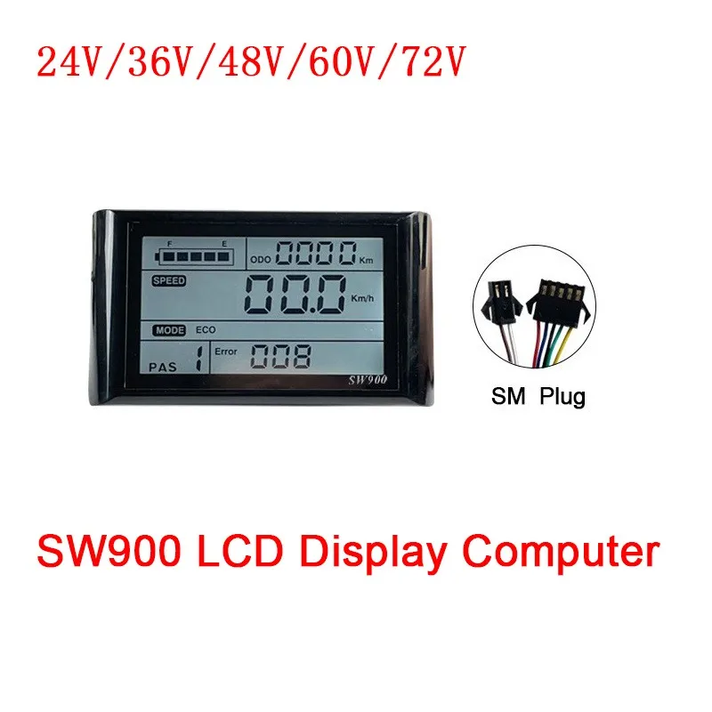 

Electric bicycle SW900 LED Display Computer SM/Waterproof Plug Electric Scooter e-Bike accessories for 24V/36V/48V/60V/72V