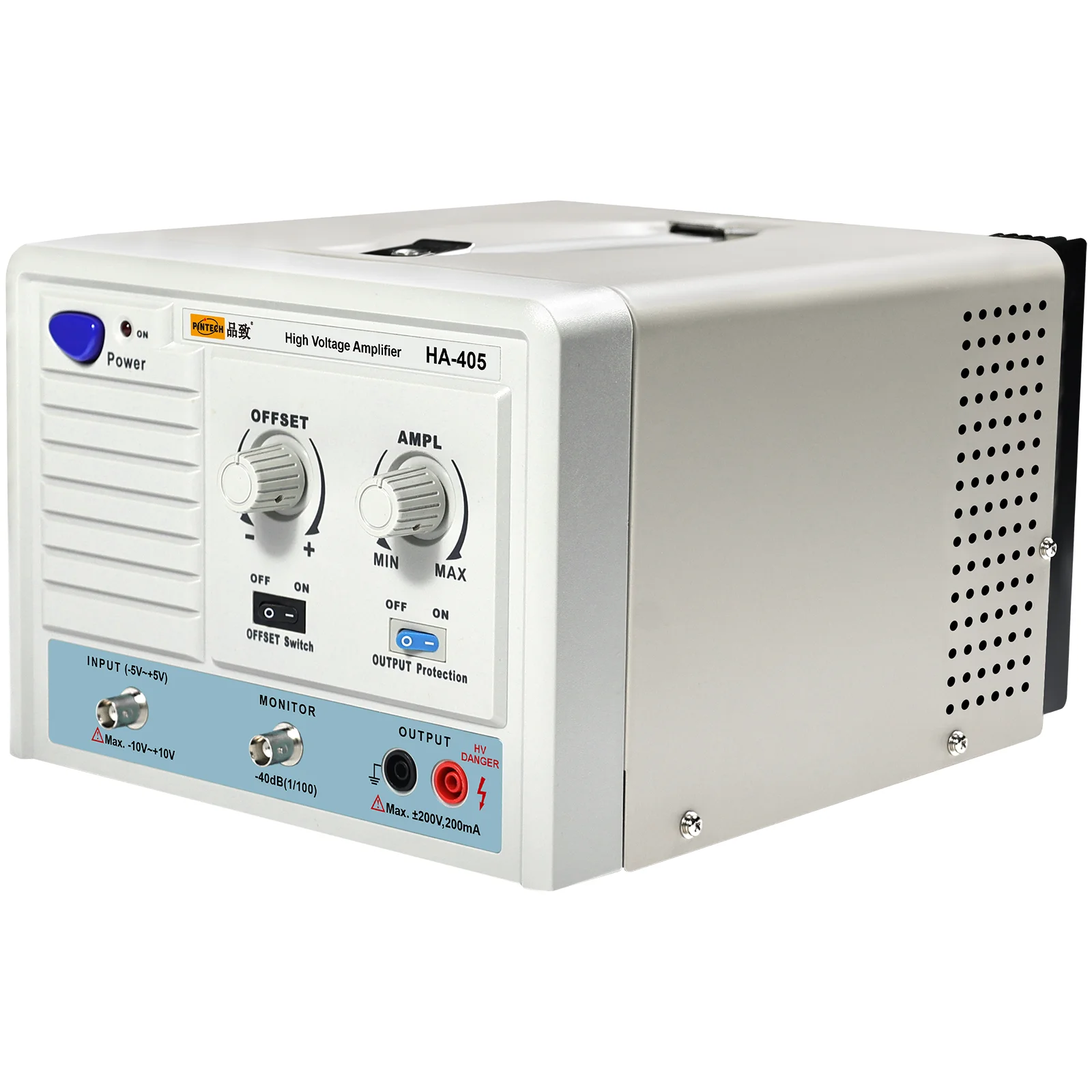 PINTECH HA-405 High Voltage Amplifier, 1MHz, 400Vp-p, Voltage Signal Amplifier with Output Protection Switch
