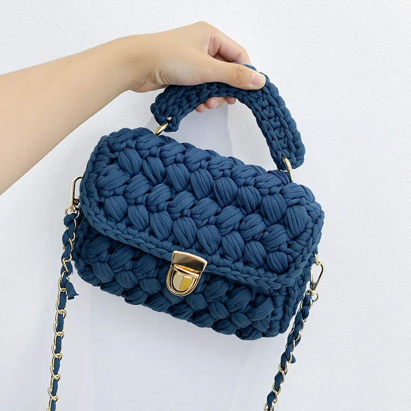 

Fashion Rope Woven Women Handbags Designer Knitting Chains Shoulder Crossbody Bag For Girl Lady Hand Bags Small Flap Purses 2023