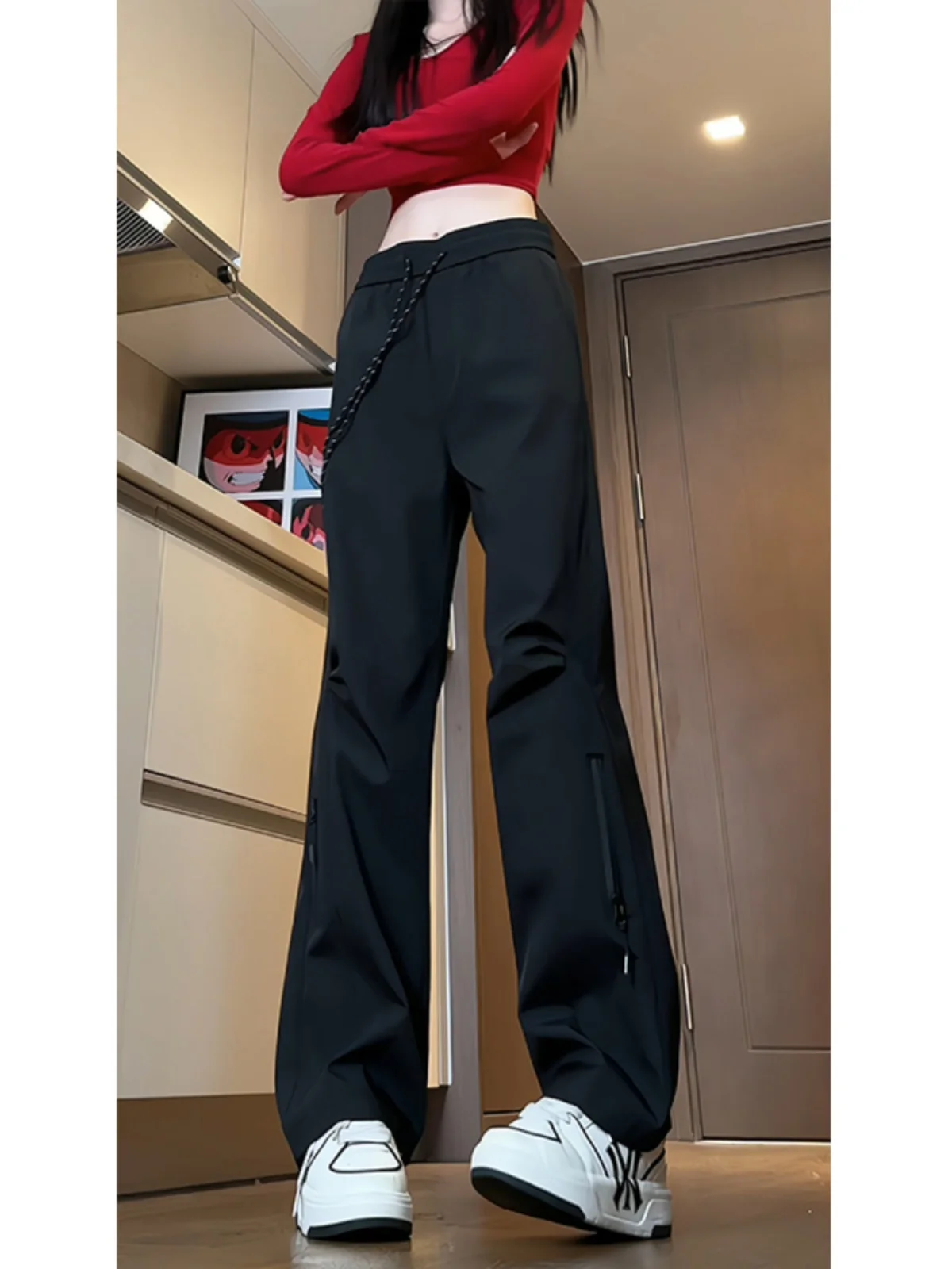 

Мужские прямые повседневные спортивные брюки Folded Paratrooper для весны и осени, модные молодежные брюки в стиле High Street Vitali