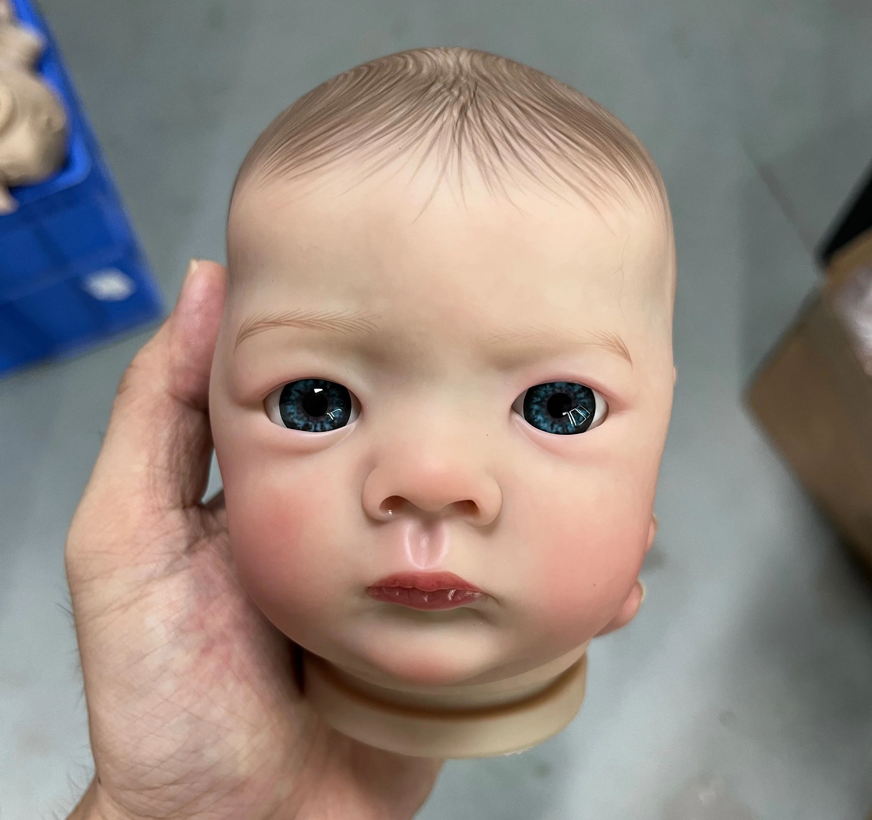 NPK 19inch Painted Kit Jule with Cloth Body Lifelike Reborn Doll Kit Unfinished Doll Parts