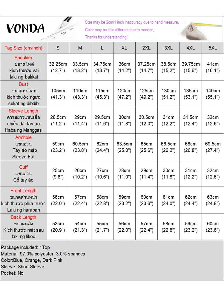 VONDA Solid Color Blusas Women Short Sleeve Casual Loose Tops 2025 Fashion O Neck Summer Tunic Female Puff Sleeve Blouses
