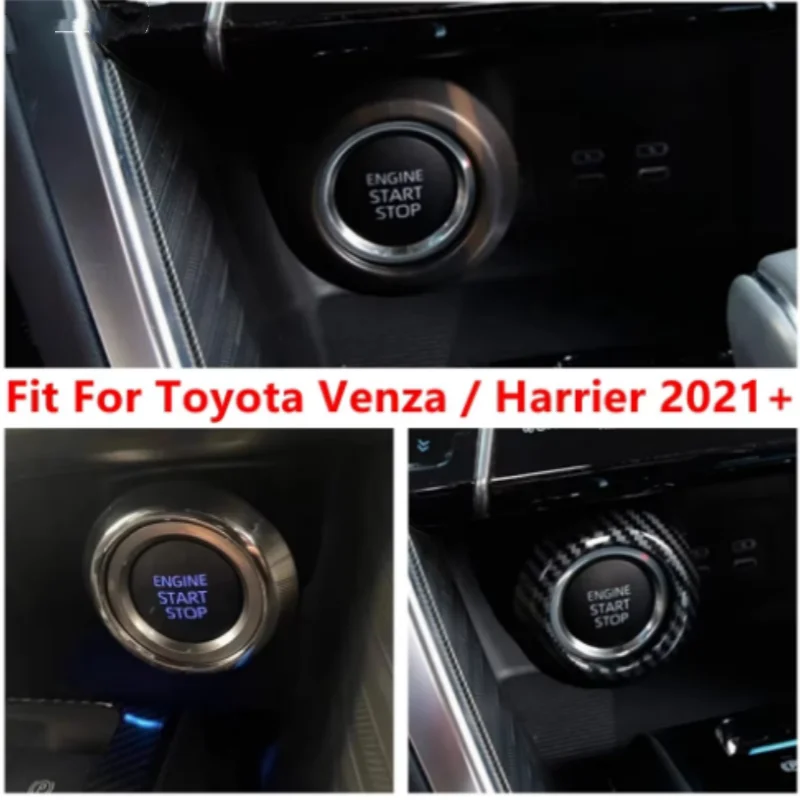 

Car Engine Start Stop Switch Button Ring Cover Trim For Toyota Venza / Harrier 2021 - 2024 Wood Grain Look Accessories Interior
