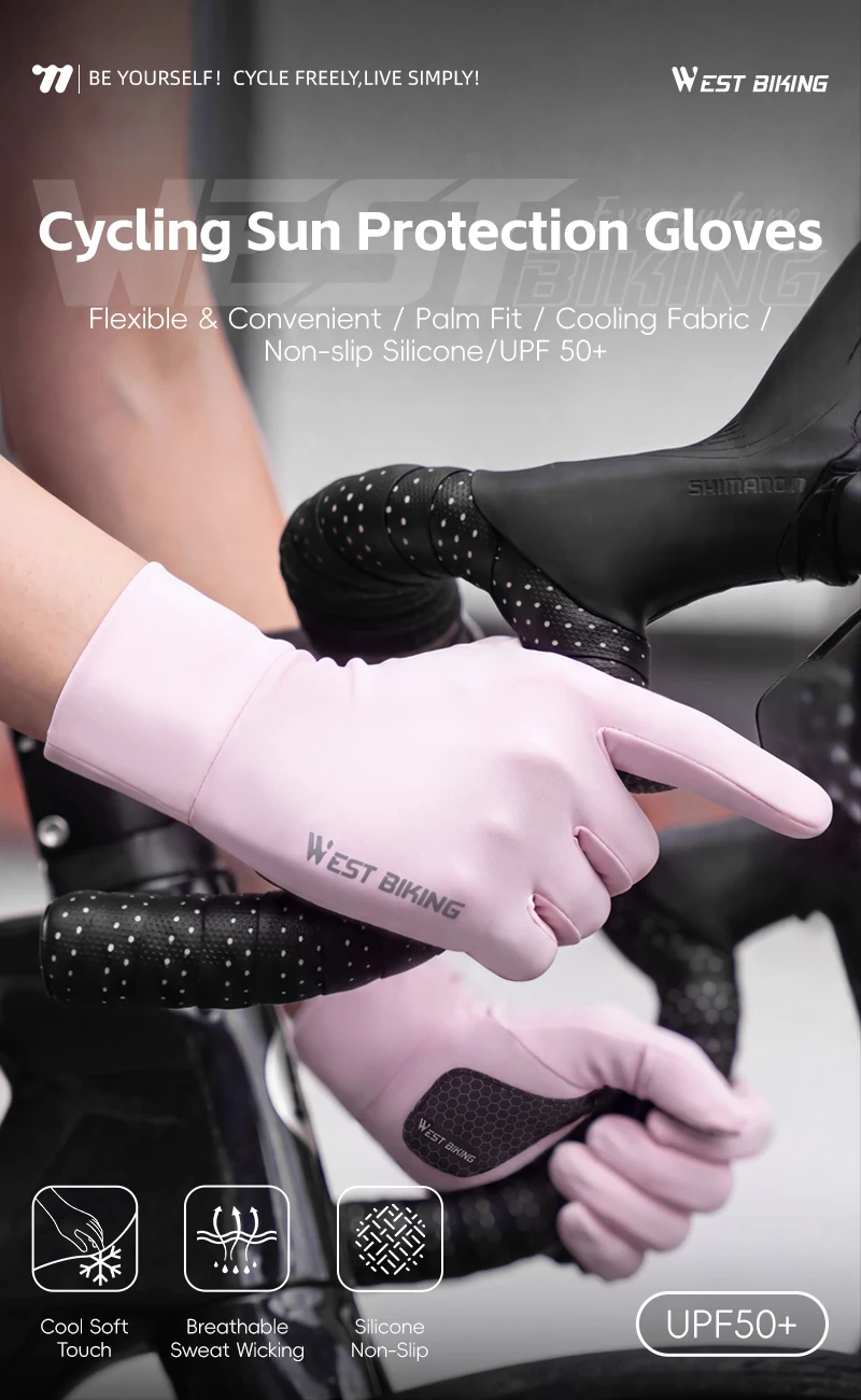 WEST BIKING Damen Fahrradhandschuhe, Flip-Finger, Touchscreen-fähig, Vollflächen-Polsterung, rutschfest, UPF 50+, für Frühling, Sommer, Herbst, Rennrad – Detail 1