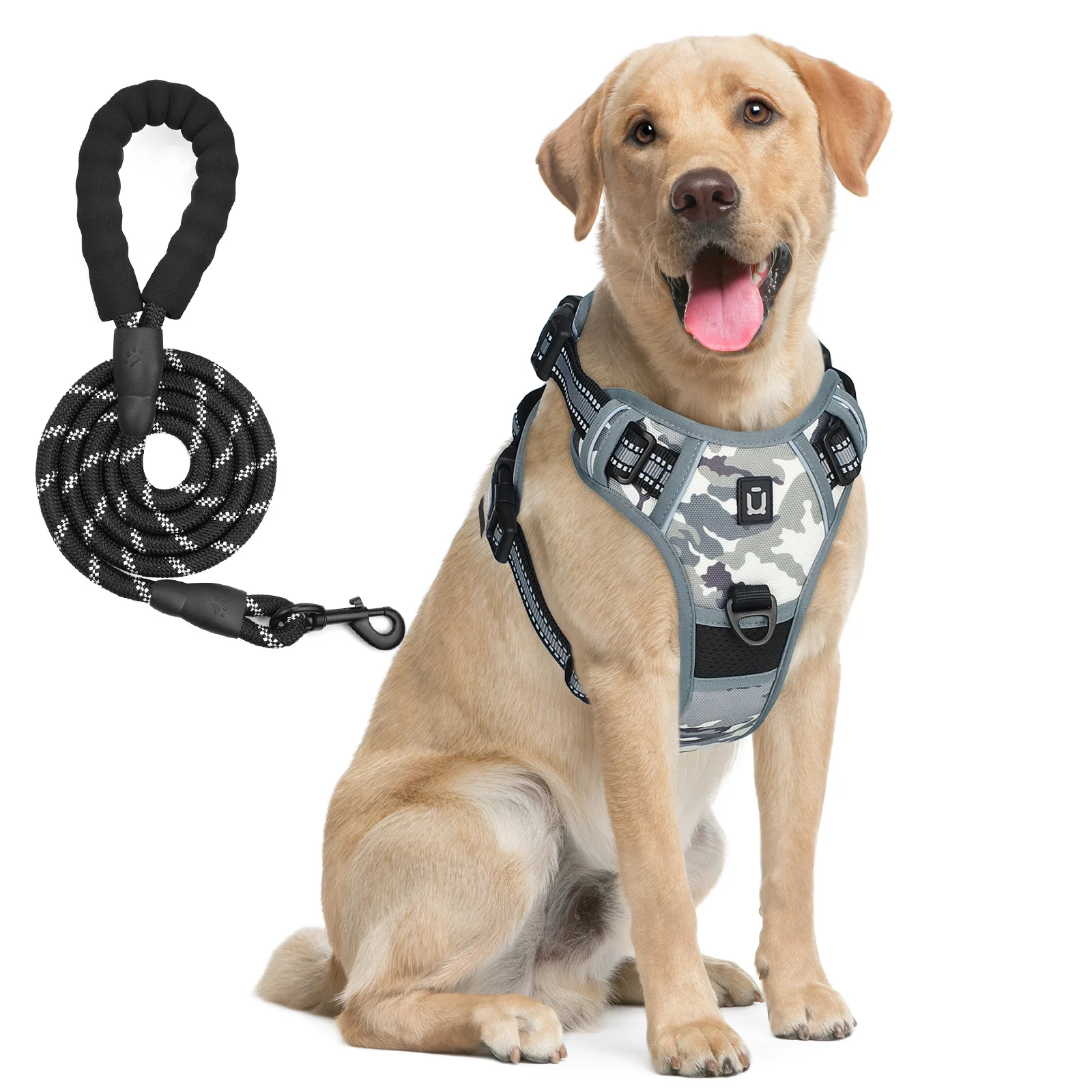 Reflective Dog Harness And Leash Set, Escape Proof No Pull Vest_voghion.com
