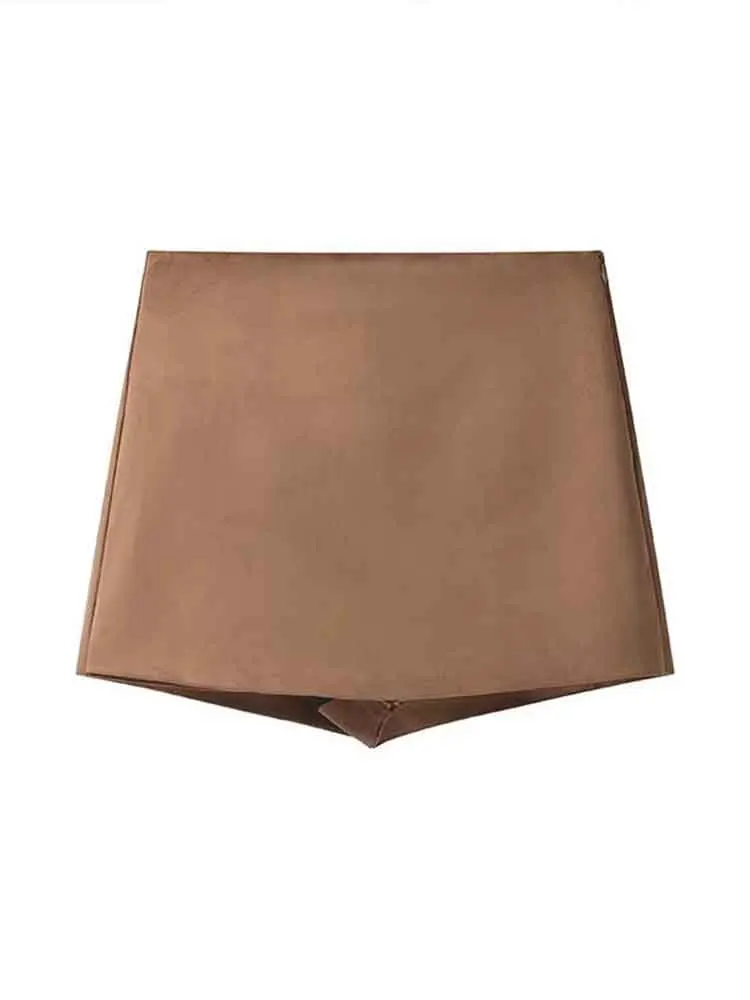 

European style women's clothing new fashion all-match simple temperament solid color high waist slim skirt pants