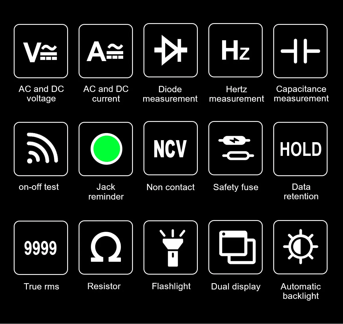 NJTY T58B T58C Induktivitäts-Digitalmultimeter, automatischer Bereich 9999 Zählungen, Spannung, Strom, Kapazität, LED, intelligente Hintergrundbeleuchtung, großer Bildschirm – Detail 6