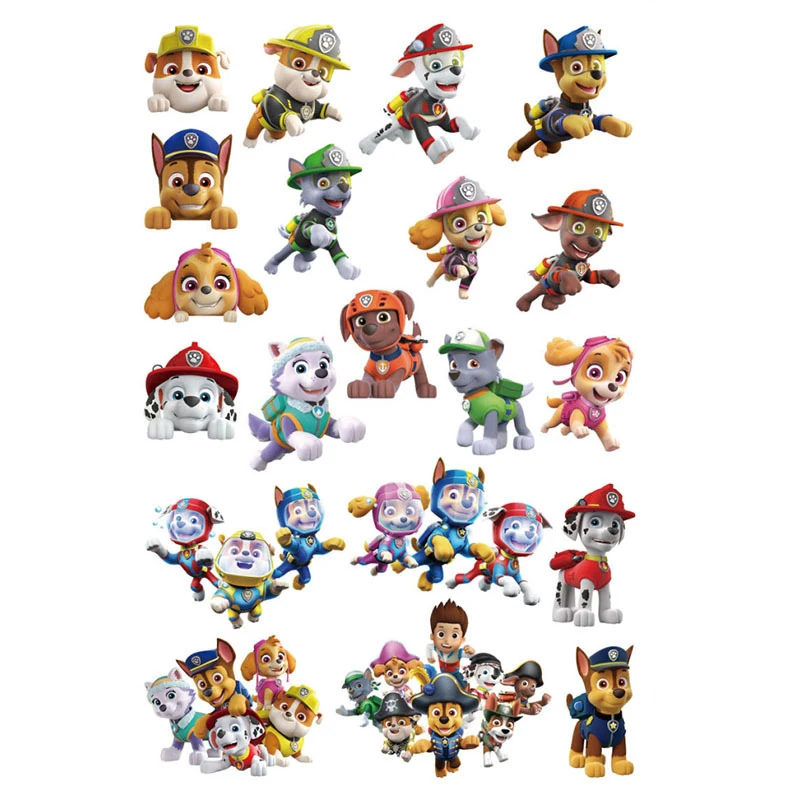 Paw Patrol New Cartoon Chase Skye Rubble Cartoon Tattoo Stickers for Kids Birthday Party Toys Gifts Cute Tattoo