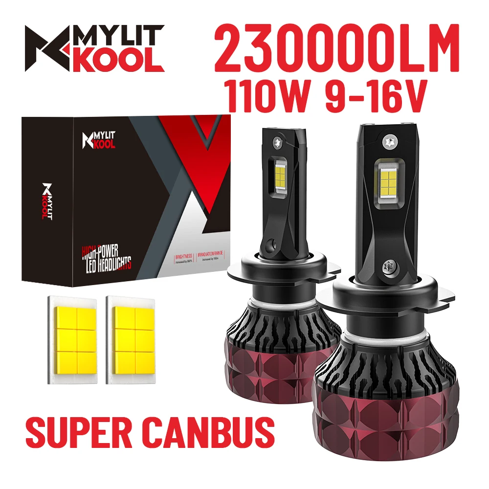 

110W 230000LM Car LED Bulb H4 H7 H11 LED Car Headlight CSP H1 9005 HB3 9006 HB4 9012 HIR2 6000K Car fog Light 12V Auto Lamp pair