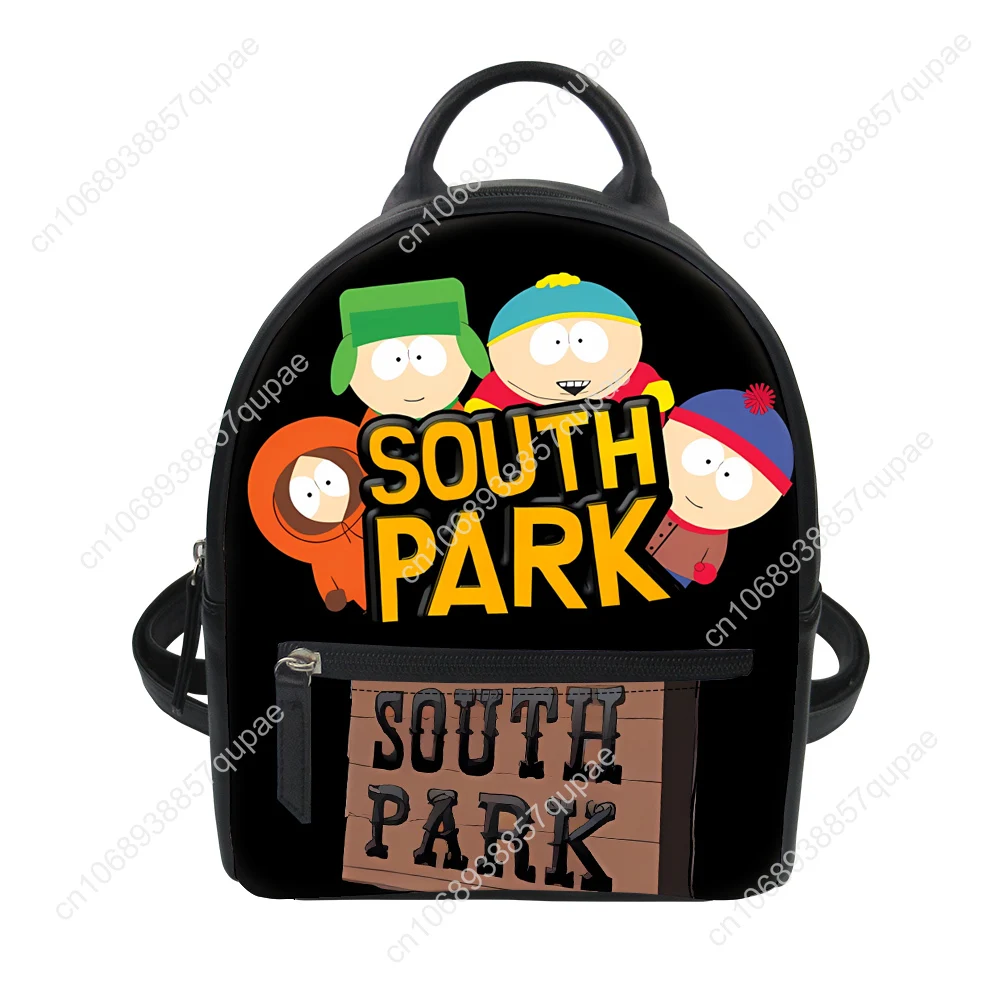 South Park Cartoon Animation Backpack Purse Carter Schoolbags Double Shoulder Bag Mini Daypack Leather Travel Bag