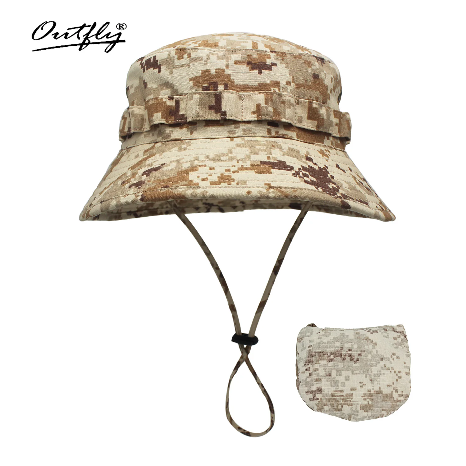 Outfly Digital Camouflage Army Hat Outdoor Camping Men Short Brim Hat Wholesale Sunscreen Bionic Jungle Hat Bucket Hat