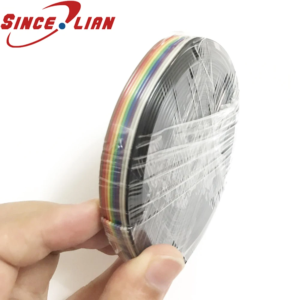 

8 м/лот Премиум стандарт 7*0,127 мм 28AWG шаг 10 контактов плоский Радужный ленточный кабель провода цветной Радужный ленточный кабель