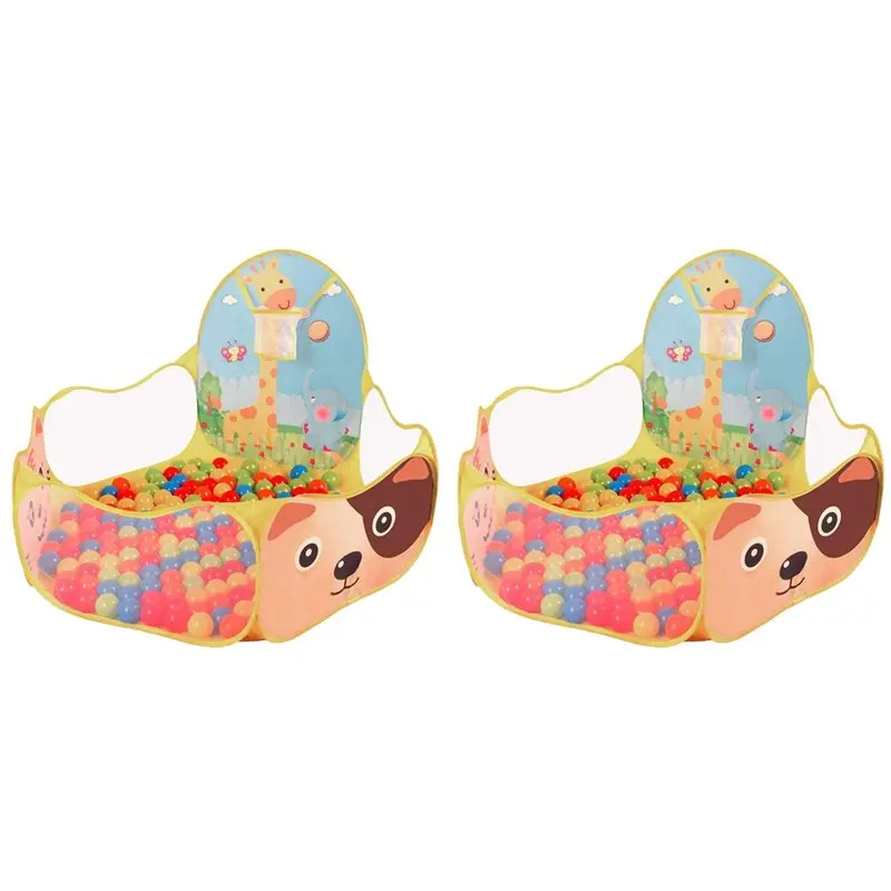 AS96-2X Baby Ball Pool Baby Play Tent Portable Baby Ball Ocean Pool And Basketball Hoop Animal Theme