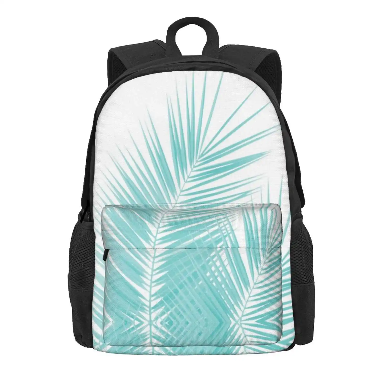 Soft Turquoise Palm Leaves Dream-Cali Summer Vibes #1 #tropical #decor #art Travel Laptop Bagpack School Bags Color Collage