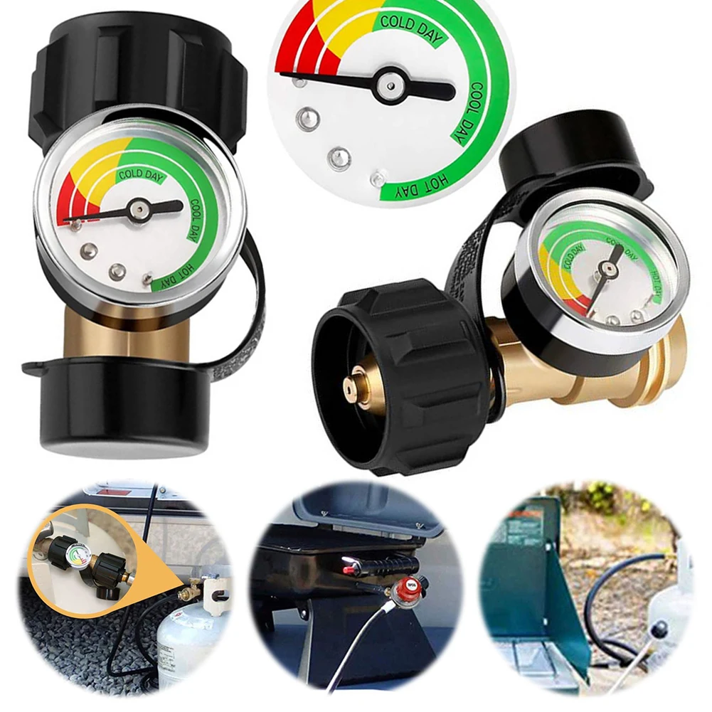 

Leak Detector QCC1/Type 1 Connection Gas Pressure Meter Propane Pressure Gauge for RV Camper Cylinder BBQ Gas Grill Heater