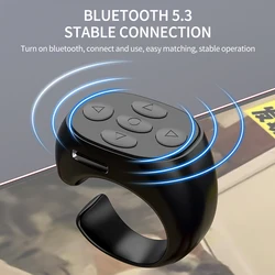 Telecomando portatile senza fili compatibile con Bluetooth telecomando Fingertip Selfie Video Controller navigazione automatica della pagina per il telefono