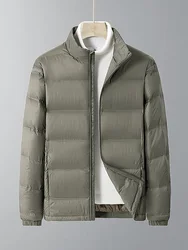 Winter Men's Puffer Jacket Business Casual Stand Collar Windbreaker Coat White Duck Down Padded Warm Down Jackets Big Size 8XL