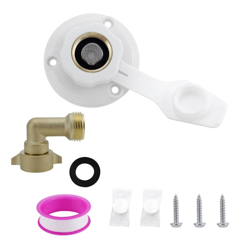 Y1UB Leadfree Brass Campers Water Connection Inlet with Dust Plug for Trailers Marine