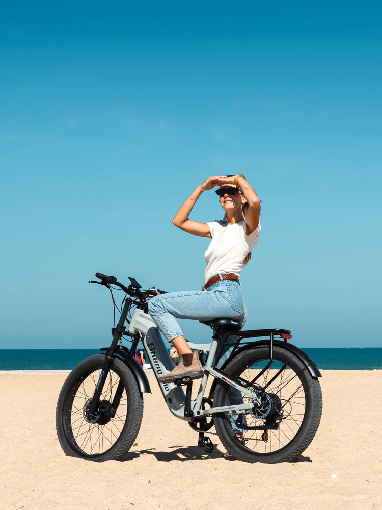 AliExpress Shengmilo S600 Electric Bike For Adults 2000W Dual Motor 48V 17.5AH Battery 26 Inch Fat Tire E bike Electric Bicycle Full Suspension   Mountainbike Moped