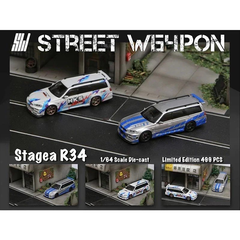 

Street Weapon 1:64 Stagea GTR R34 WAGON Diecast Car Model Toys