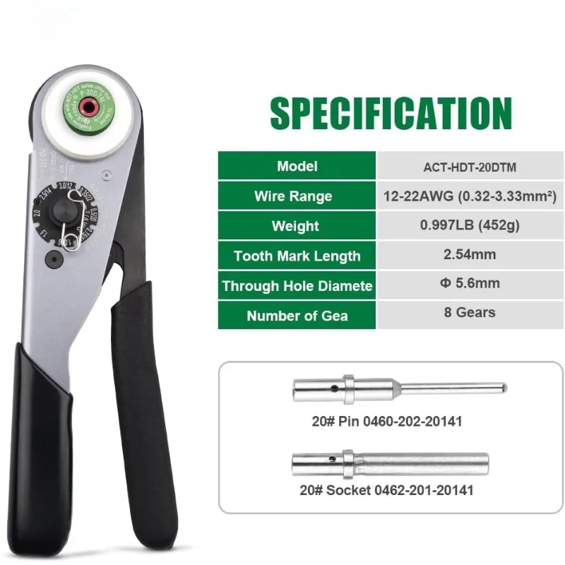 مجموعة أدوات تجعيد موصل ST6360 Deutsch DTM، أداة تجعيد ألمانية وموصلات 2 3 4 6 8 12 دبوس مع اتصال صلب، مقاس 2