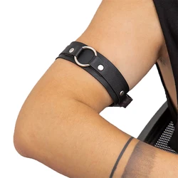 Men Sexy PU Leather Armband Bracelet Harness Belts Adjustable Bondage Arm Cosplay Clubwear
