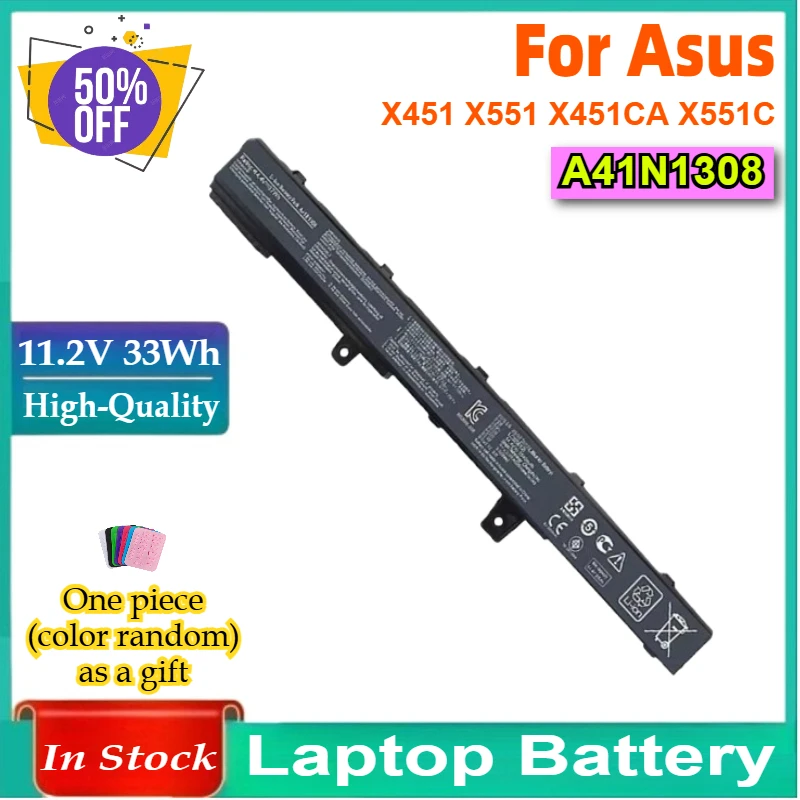 Laptop Battery A41N1308 A31N1319 for Asus X551 X551M X551C X551MA D550 X551CA A31LJ91 X451 X451C 00B110-00250600 0B110-00250100