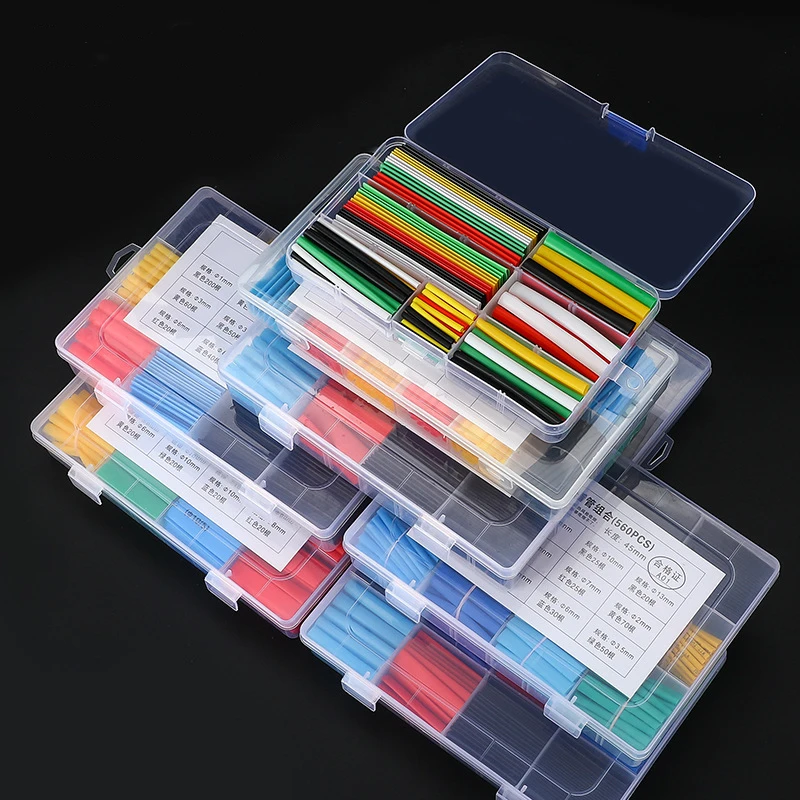 New 800-127PCS Insulated Heat Shrink Tubing Colorful Heat Shrinkable Tubing Boxed DIY Kit Heat Shrinkable Waterproof Tubing Sets