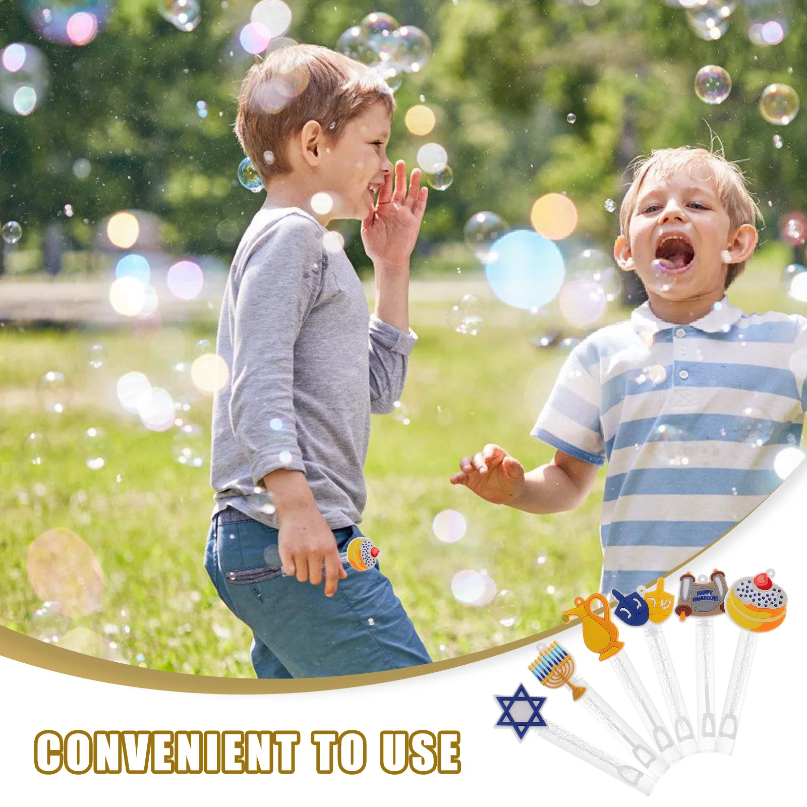 12 قطعة من عصا فقاعات هانوكا للحفلات، مواد آمنة لا نهاية لها للترفيه الصيفي، هدايا الحفلات #6