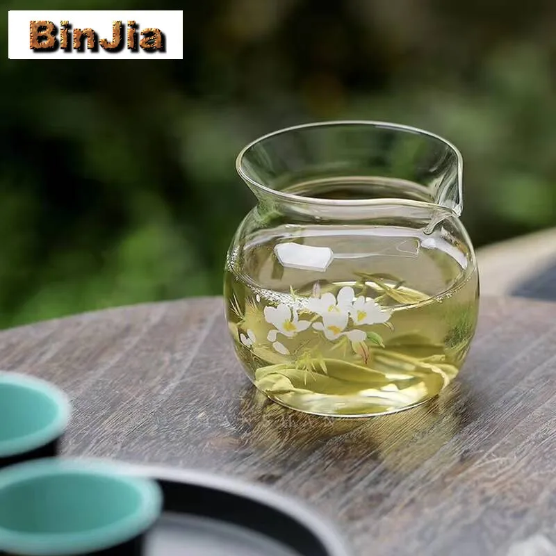 زهرة صغيرة الفن مقاومة للحرارة إبريق الشاي الزجاجي الجمالية معرض كوب تخدم تشا هاي القهوة العدالة اكسسوارات الشاي