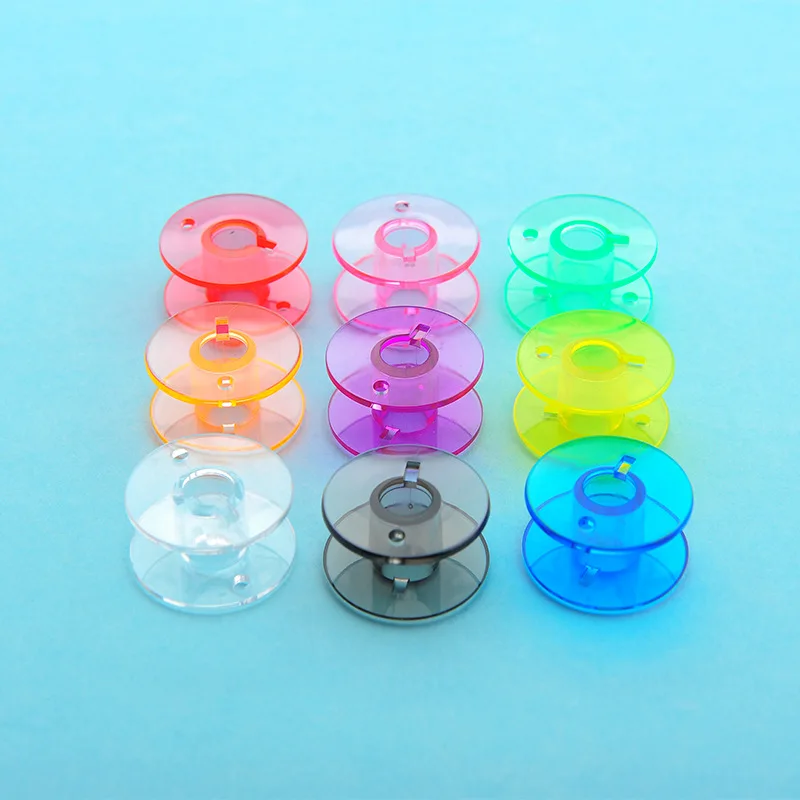 10/50Pcs Transparent multi color Sewing Machine Spools Home Plastic Empty Spool Bobbins Sewing Tool Accessories Universal Bobbin