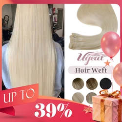 【NEW】Ugeat Hair Weft Human Hair 100% Real Human Hair Soft Remy Hair Extensions for Women 100G Sew in Hair Weft Extensions