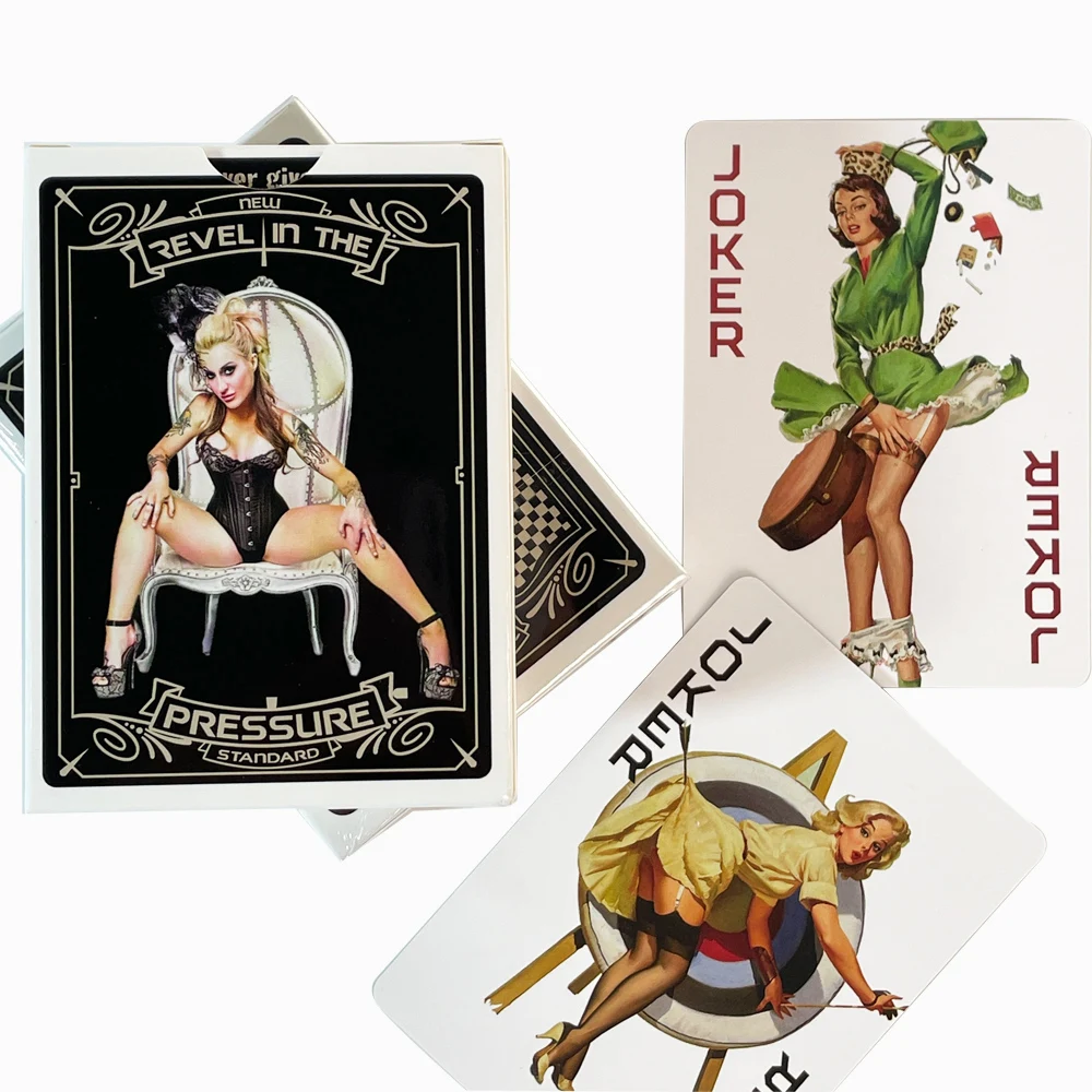 1Set Vintage Sexy Beautiful Lady Playing Cards Printing Board Game Poker Cards interesting Poker Playing Cards for Entertainment