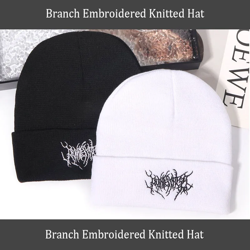 

Winter New Versatile Solid Color Woolen Hat For Men's Outdoor Warmth and Cold Hat Hip-Hop Fashion Embroidered Knitted Hat