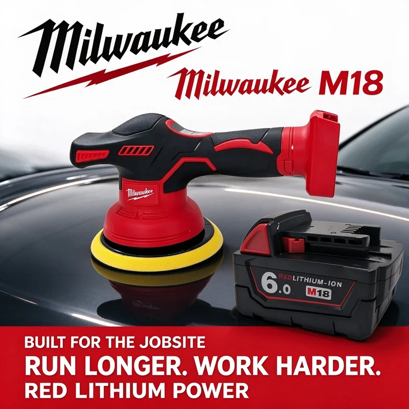 Milwaukee New Cordless Polisher 8 Gears Digital Display Electric Polisher Auto Car Waxing Polishing Machine,For M18 18V Battery