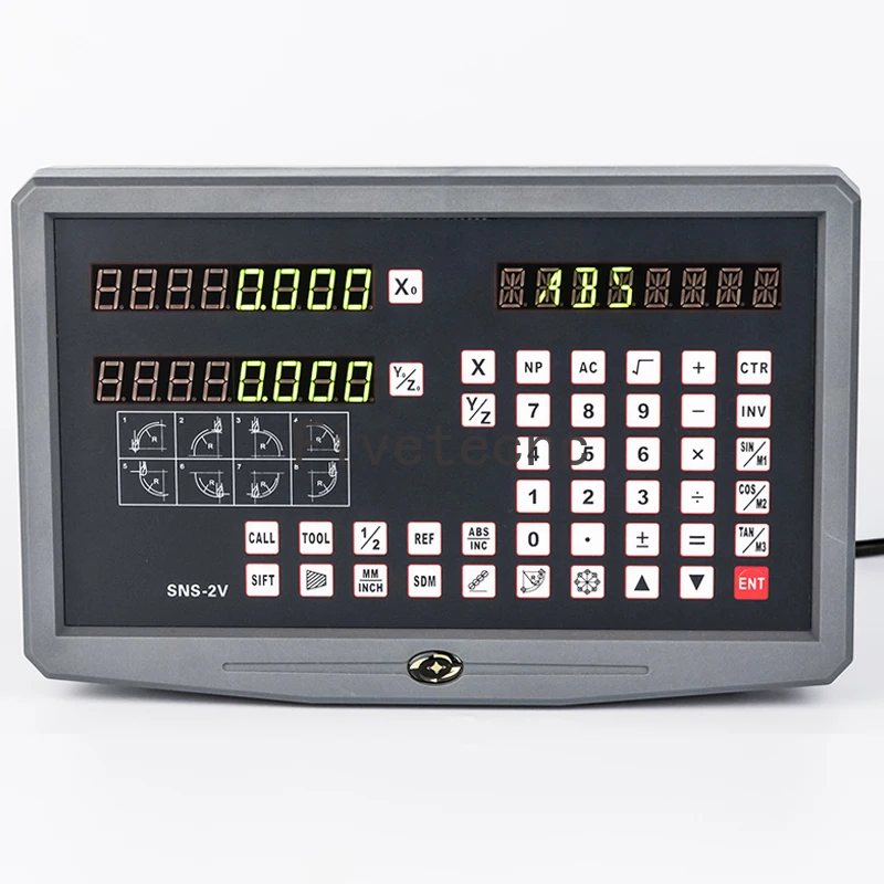 Lathe DRO 2 Axis Digital Readout Display with 2pcs 50-1000mm 5um Linear Glass Scale Encoder Measuring Ruler Milling Machines