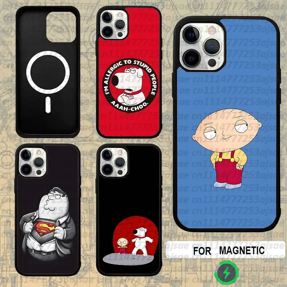 Family Guy P-Peter For Magsafe Wireless Charger Case For iPhone 18,15,16,17,13,14,11,12,Pro,Max,Plus,E,Air,Mini Magnetic
