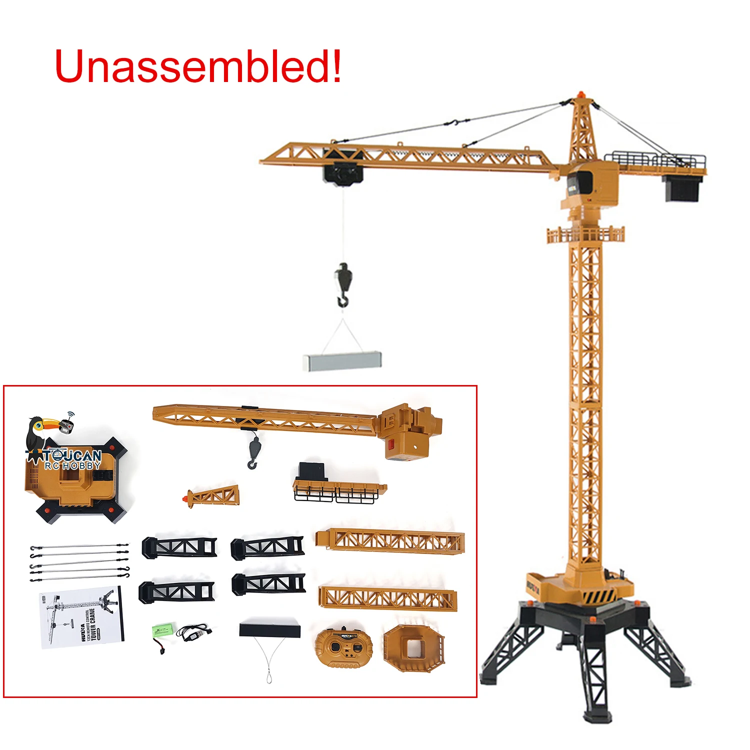 Geschenke 1/14 HUINA 1585 2,4G RTR 12CH RC Hebeturm-Kran-LKW Bausatz Ferngesteuertes Auto mit Akku Outdoor-Spielzeug für Jungen TH18063 – Detail 3