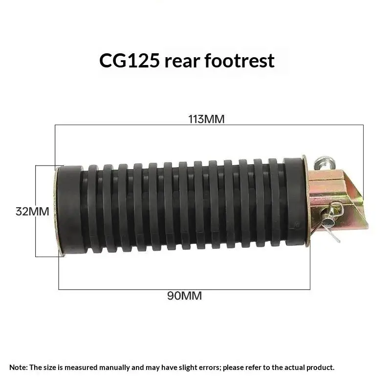 Comfortable Rear Motorcycle Footrest Pedals 1/2Pcs Non-slip Rubber Foot Pegs Fit for CG125 Passenger Motorbike Parts