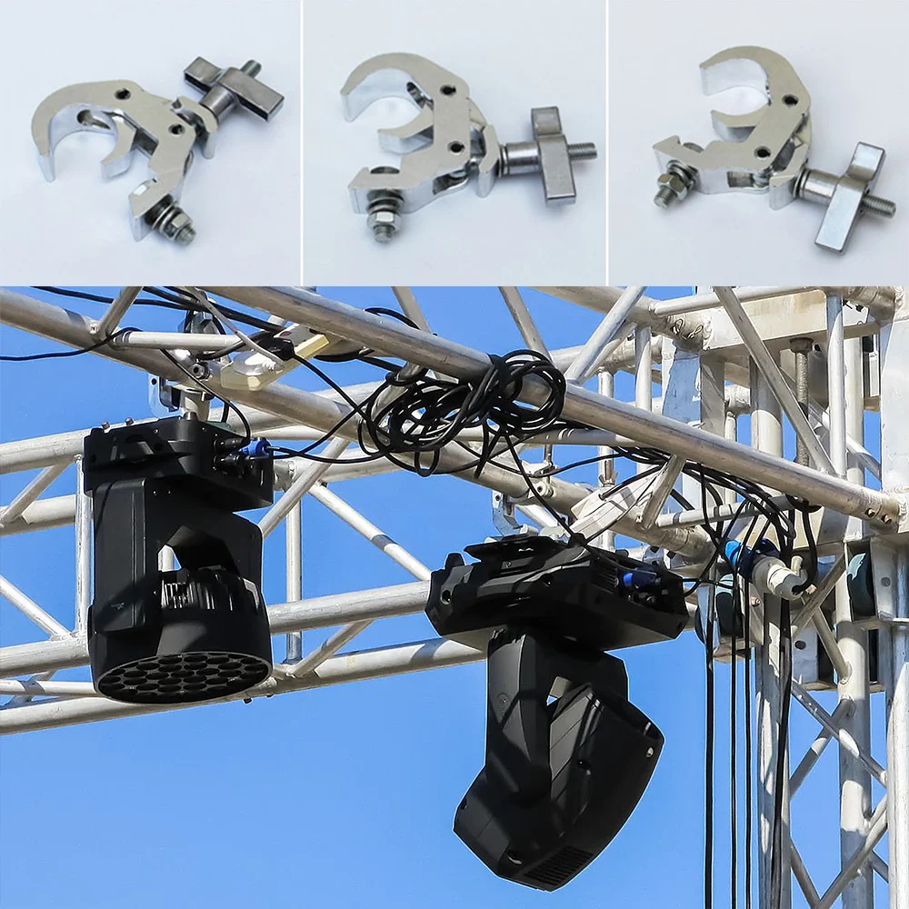 Truss Clamp Stage Lights Clamp ตะขอสำหรับงานหนักที่ทนทานอลูมิเนียมอัลลอยด์ Clamp Stage Light Hook Light Clamp Holder Truss