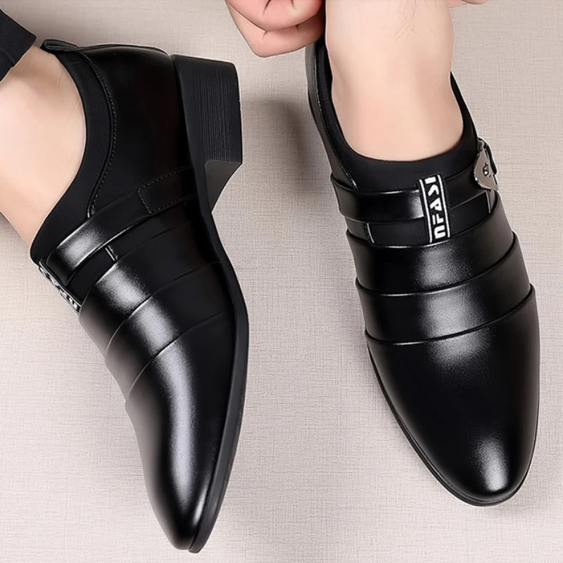 Men Dress Shoes Slip on Formal Suit Wedding Shoes for Men New Work Shoes Slip on Loafers Elegant Man Dress Shoes Oxford Shoes