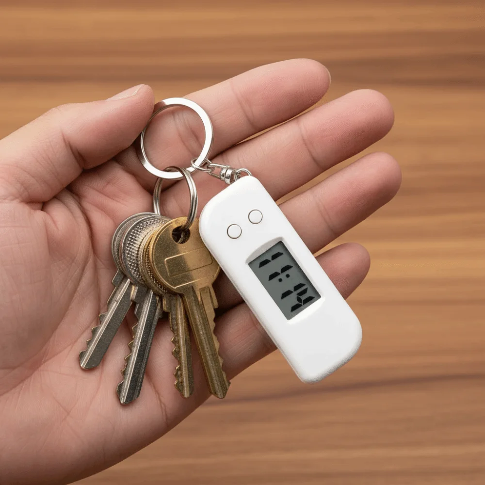 Portable Mini Digital Clock Keychain Luminous LED Display Digital Pocket Clock Button Silent Digital Electronic Clock