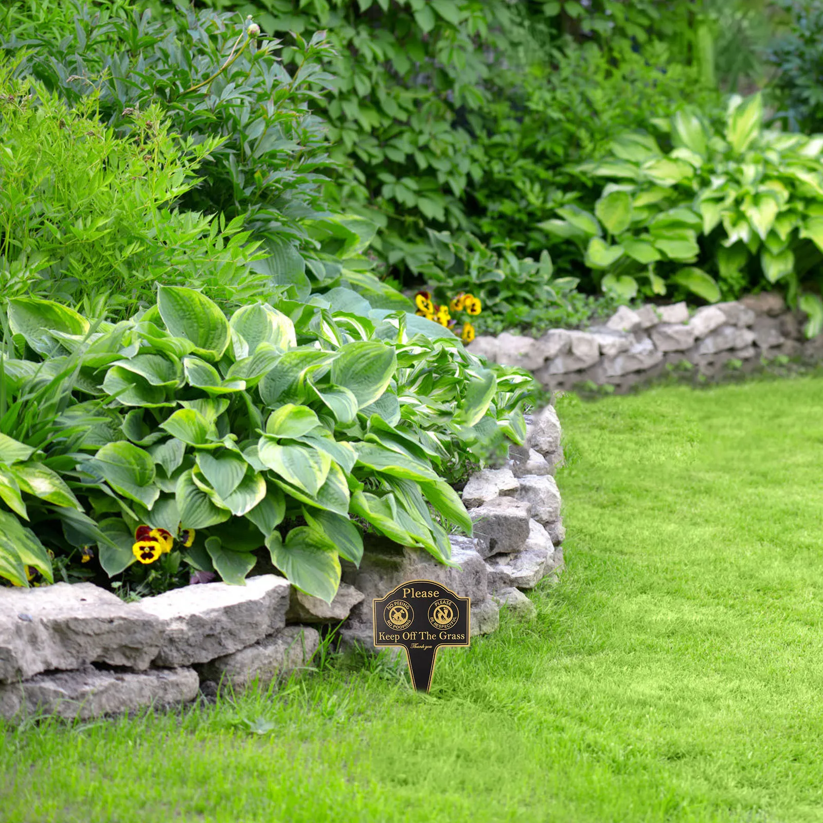 

Aluminum Decorative Garden Stake Keep Off Grass Sign Yard Lawn Landscape Outdoor Yard Stake for Dog Waste Prevention