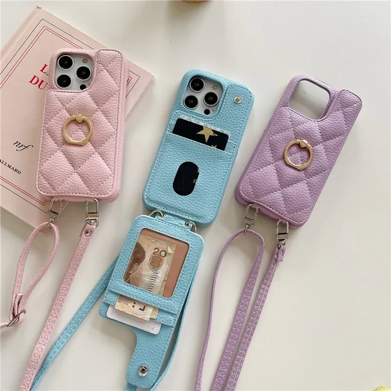 Etui na telefon ze skórzanym portfelem Crossbody na IPhone 13 12 Mini 15 14 11 Pro Max XS XR 8 7 Plus pokrowiec odporny na wstrząsy