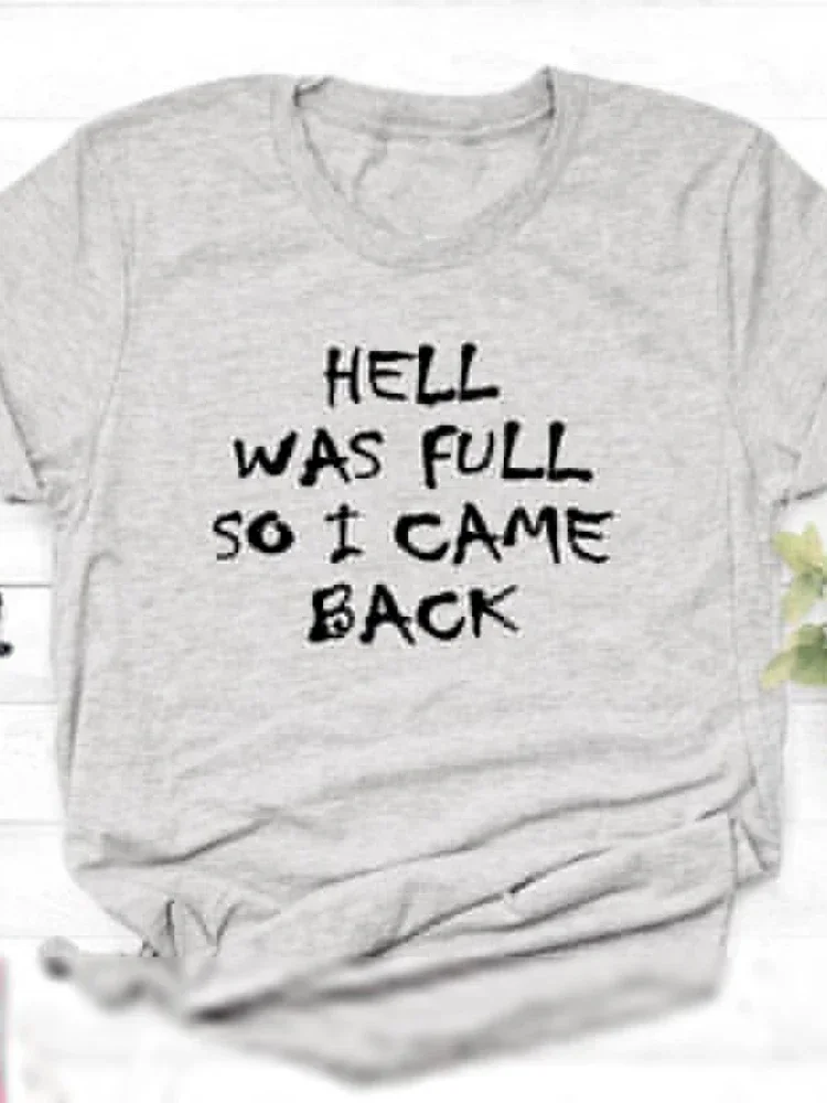 لقد عودة إلكتروني طباعة تي شيرت المرأة قصيرة الأكمام س الرقبة المرأة التي شيرت الصيف المرأة تي شيرت بلايز الملابس