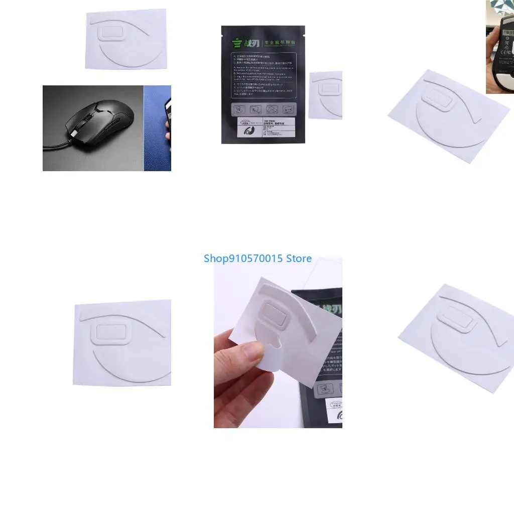 B95C 1Set Mouse Skates Feet Pads Mouse Feet Sticker for Viper Mouse White Rounded Curved Edges Mouse Feet