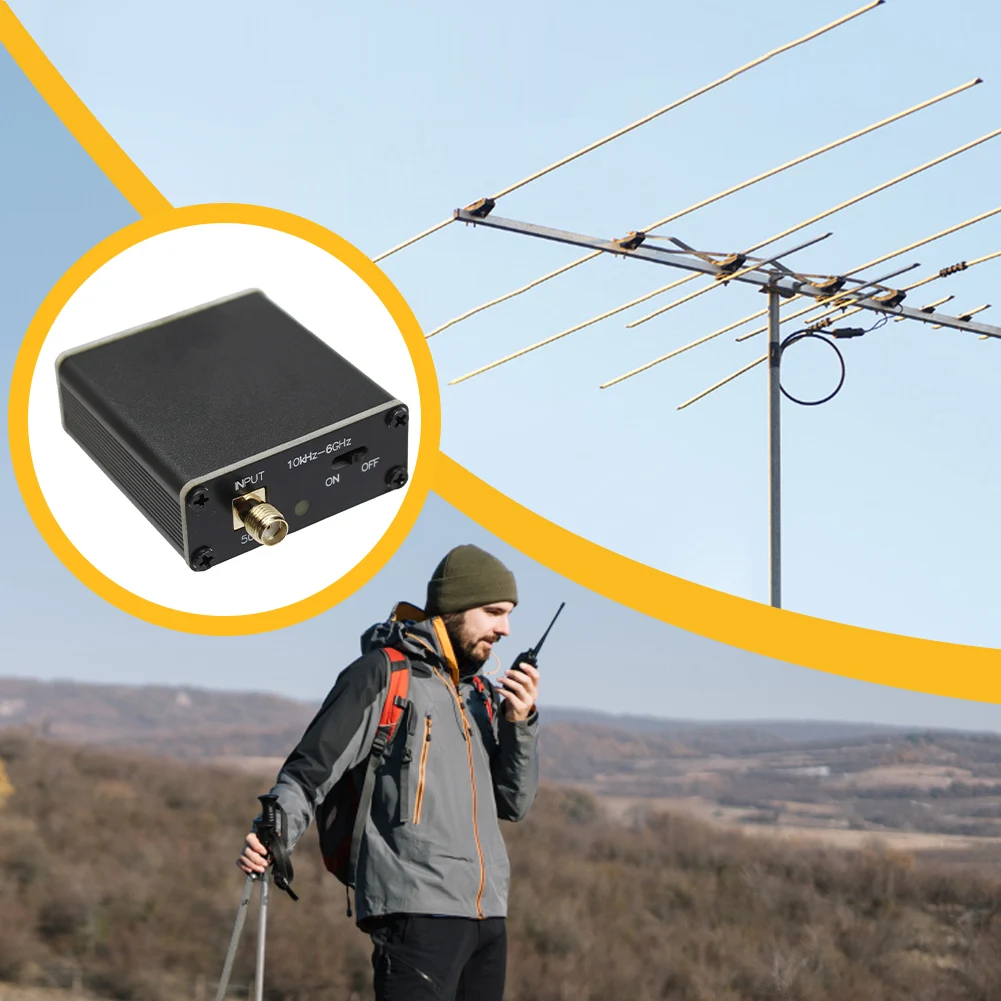 10k-6GHz Full Band Power Preamplifier with SMA Female Connector Low Noise Gain Block Amplifier RF Amplifier Module for RF & SDR