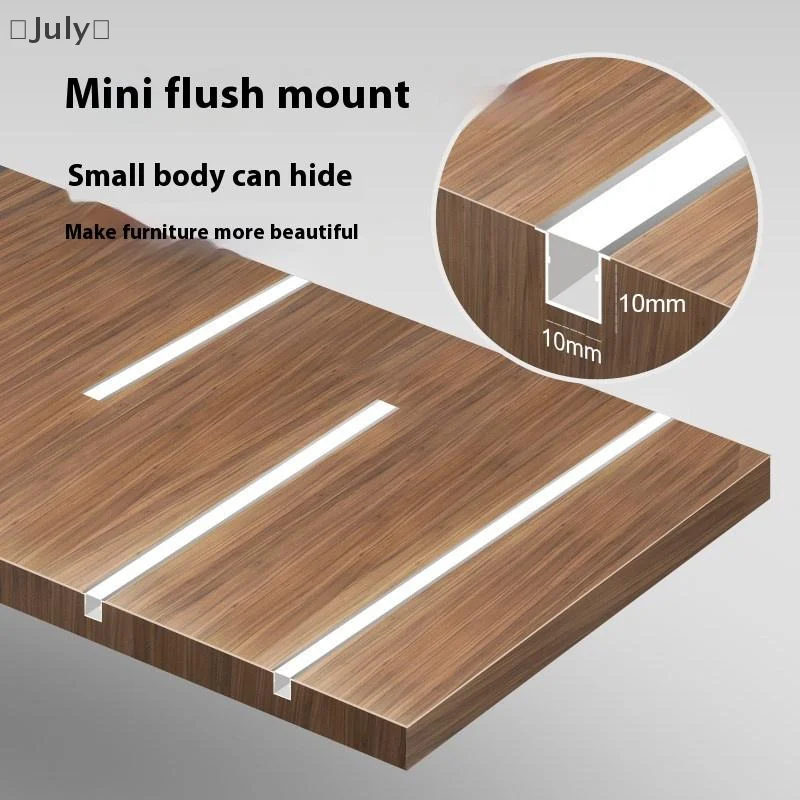 Mini profil Led encastré en aluminium avec couvercle en Silicone, pour armoire, bibliothèque, vitrine, panneau lumineux, canal Led, décoration linéaire pour la maison