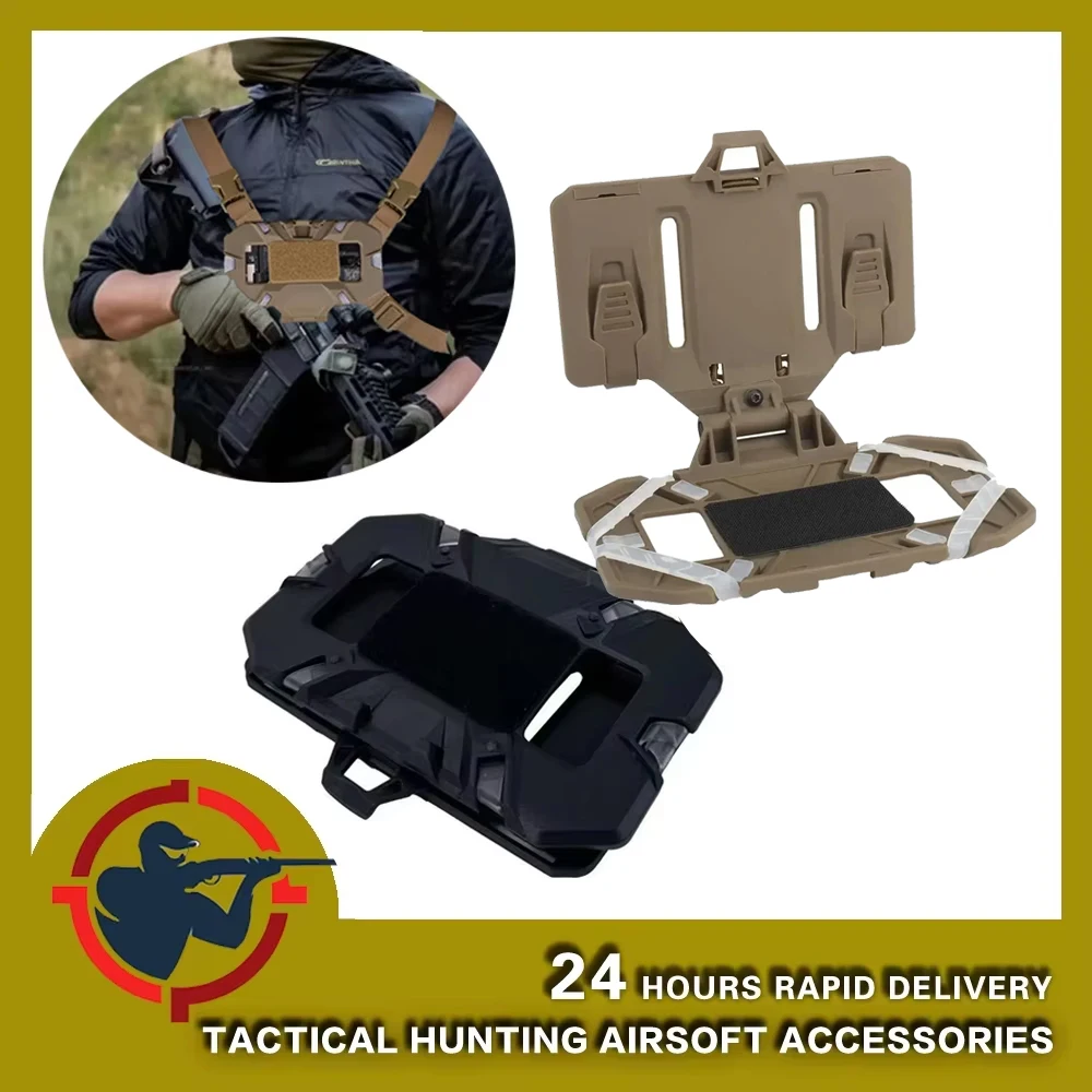 

Outdoor Tactical Navigation Board Front Chest Fixer Hunting Vest Folding Mobile Phone Panel Stand For CS Tactical Equipment